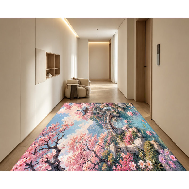 Tapis japonais Cherry Blossom, Rectangle 8 pi 2 po x 5 pi 11 po (250 x 180 cm)
