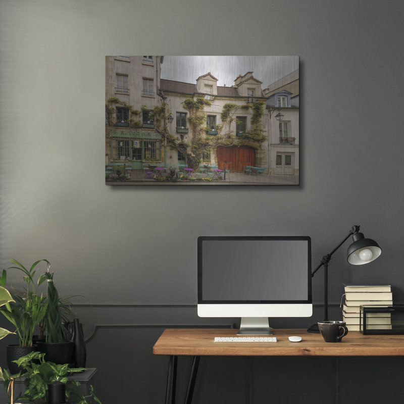 «Parisian Cafe», art mural en métal, H 24 po x l 36 po