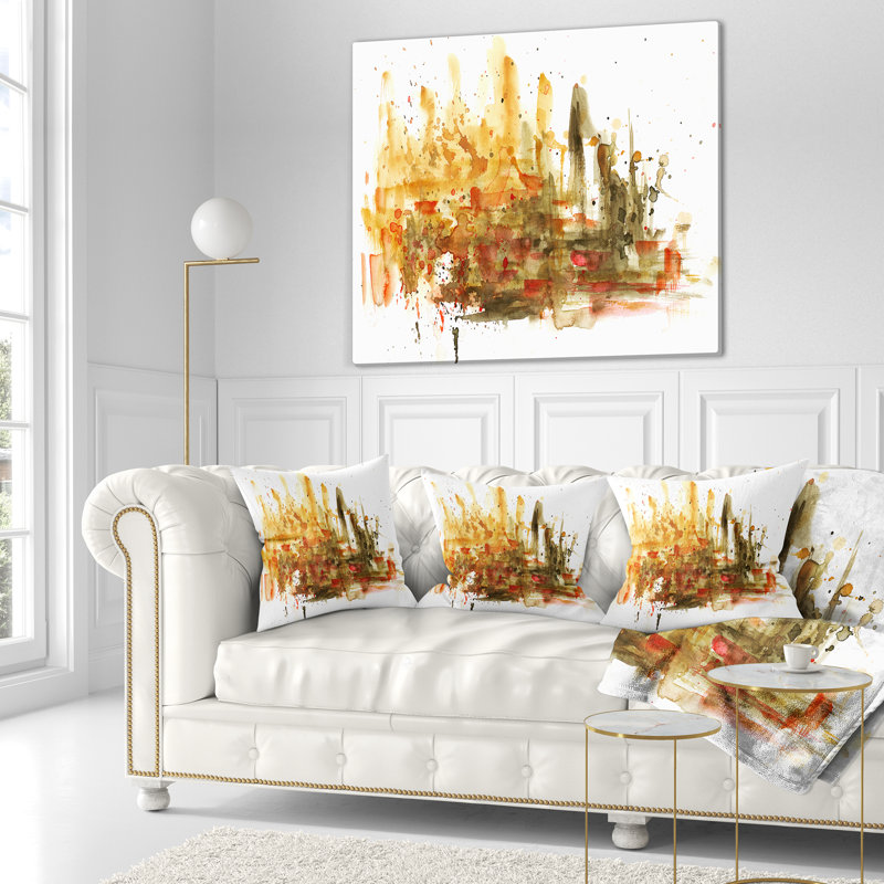 Abstract Composition Art - Abstract Printed Pillow