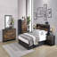 Commode 6 tiroirs noyer et noir