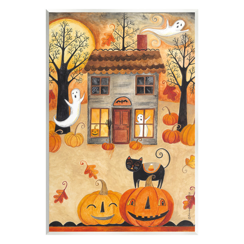 Ghost on Halloween Night, art mural par Bernadette Deming, H 19 po x l 13 po