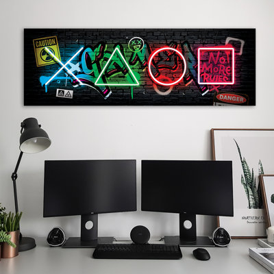 Game Console Symbols - No Frame Print on Canvas