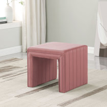 POLINA ANTIQUED PINK SET2 STORAGE POUF - Ø31.5a - 38h; Ø36a - 45h