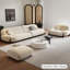 Canapé modulaire moderne en polyester blanc crème-1895301095-1895301090