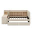 Lit de jour simple tapissier avec tiroirs, tablettes, armoires rabattables et table d'appoint-554532395