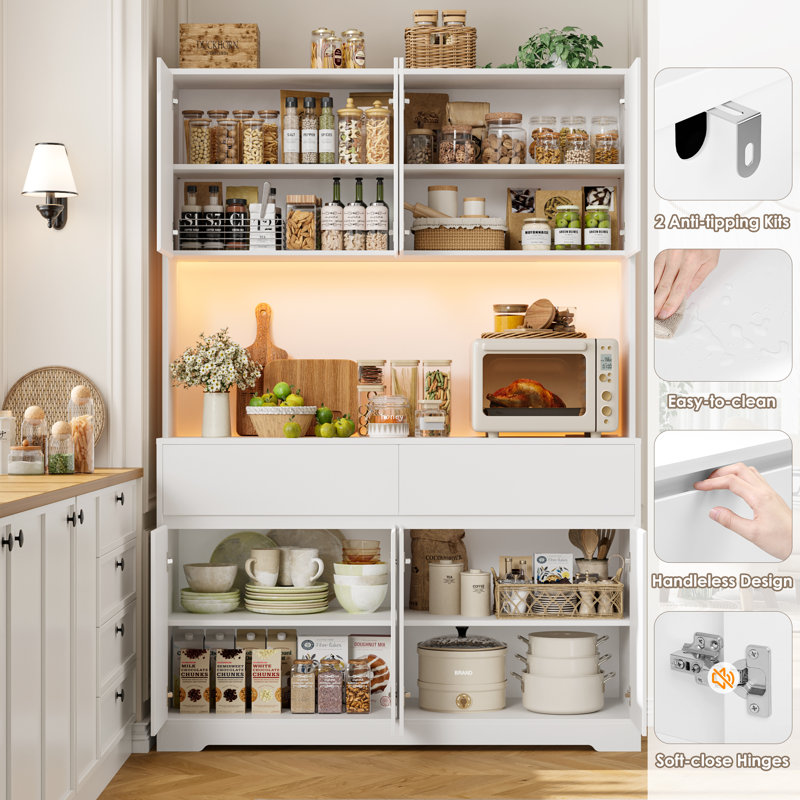 💡 6-Door + 8-Door Pantry Combo – Space-Saving Cabinet Meets Family-Sized Storage – Both Feature Adjustable Shelves, Charging Stations & Soft-Close Hinges