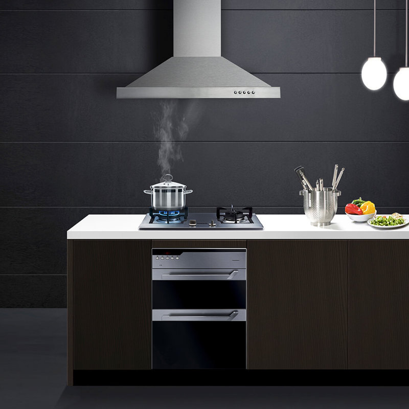 Tieasy 30" Stainless Steel 450 CFM Convertible Wall Range Hood with Baffle Filter
