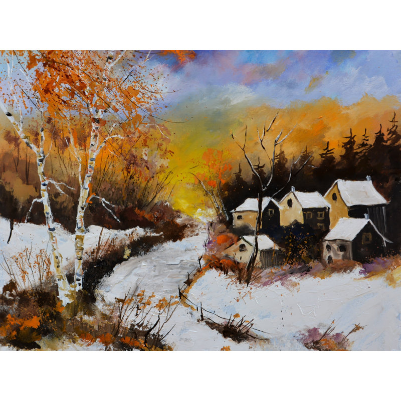 Winter Print by Pol Ledent, Black Framed Paper, 20" H x 16" W