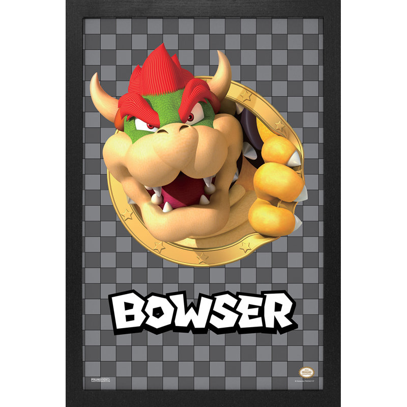 Super Mario - 3D Port - Bowser 11 x 17, reproduction encadrée gélifiée