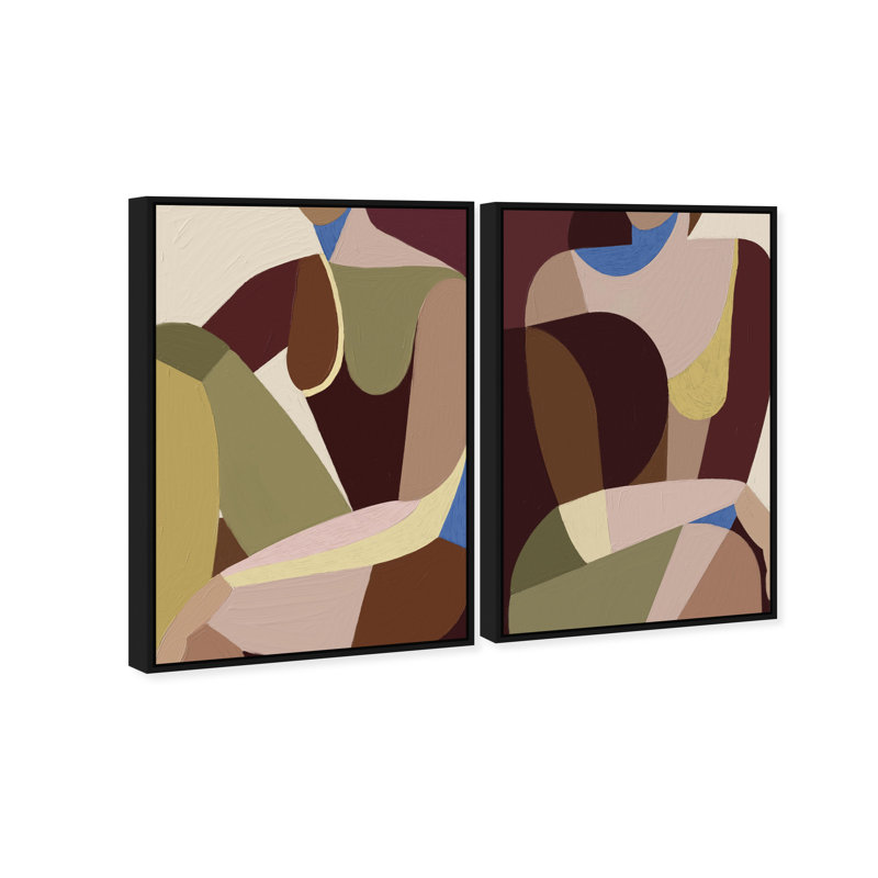 Body Studio Set Abstract Canvas Print by Oliver Gal, Black Frame, 10 x 15, 16" H x 11" W, Black Floater Frame