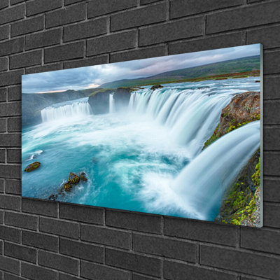 Nature Waterfall 1 Piece Wall Art on Glass