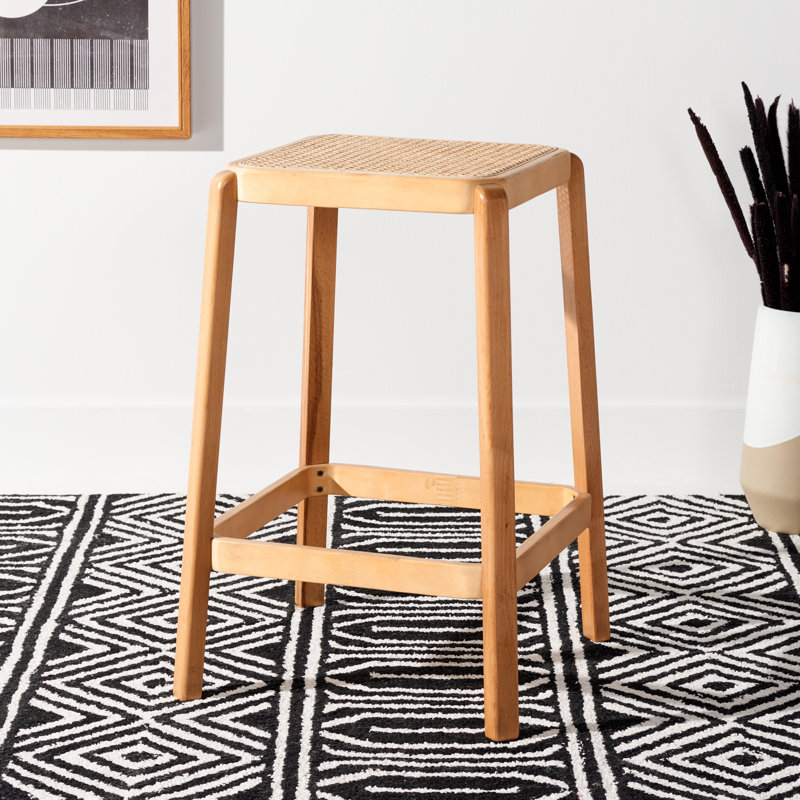 Bluebelle Counter Stool with Solid Wood Frame, Natural, Counter Stool (25” Seat Height)