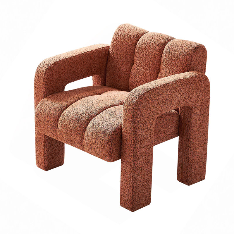 Chaise d'appoint pratique et large rembourrée, Boucle orange