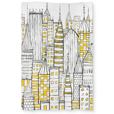 Illustrative Yellow City - Yellow Bedroom Duvet Cover | Home Decor