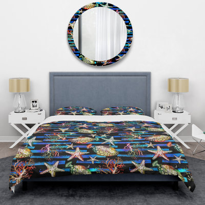 Corals And Starfish Polyester Duvet Cover