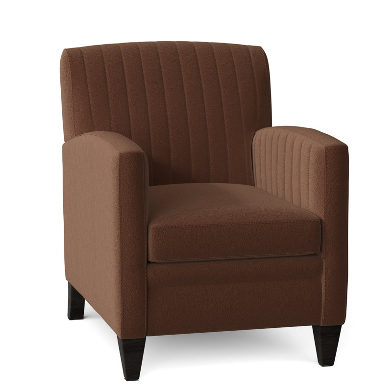 Barnabus Leather Club Chair, Outsider Raven Genuine Leather, Cobblestone