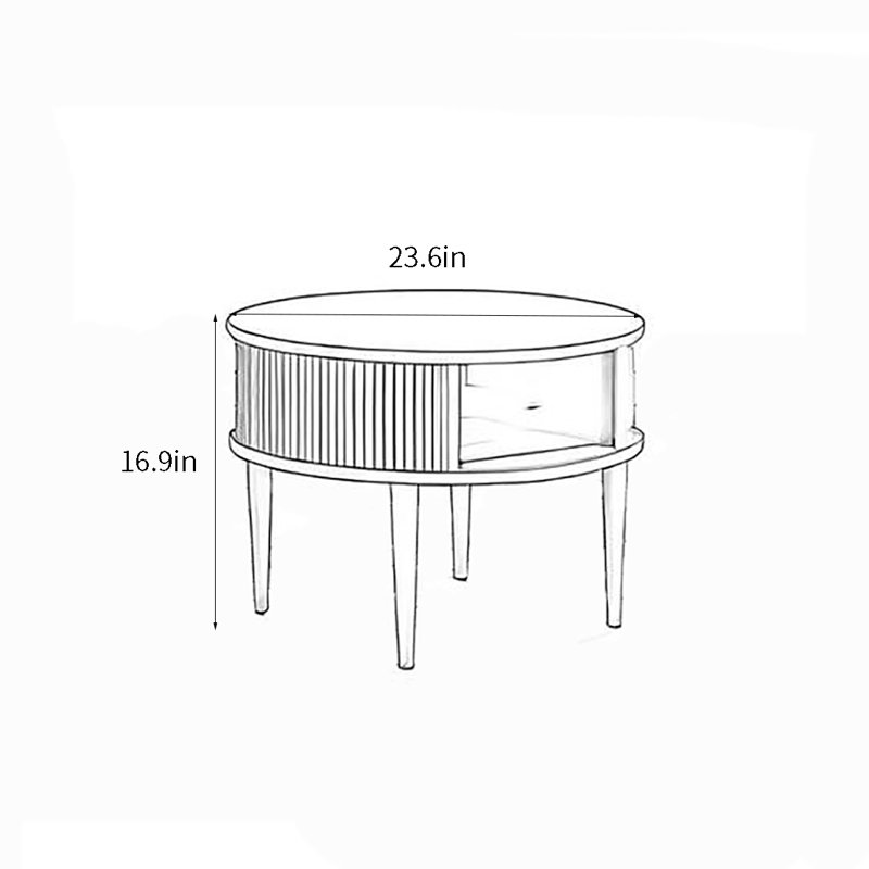 Cherry wood round coffee table