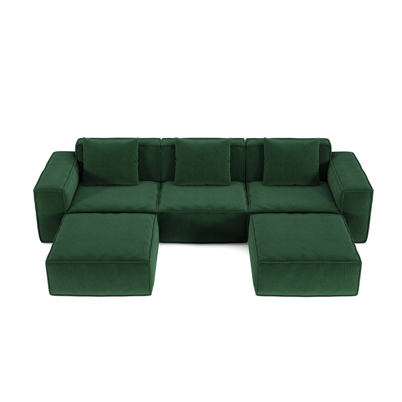 118-inch modular sofa, Green