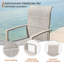 Ensemble repas pour 6 personnes avec table rectangulaire de 63 po et chaises pivotantes rembourrées en polyester enduit de PVC-1833493693