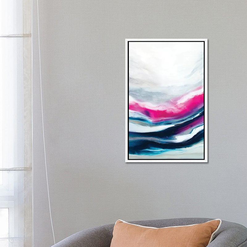 Fuchsia Wave Part 2 - Print on Canvas, White Framed, 66.04 cm H x 45.72 cm W
