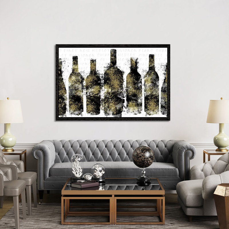 Wine Selection by Natalie Carpentieri - Print on Canvas, Black Framed, 152.5 cm H x 101.5 cm W