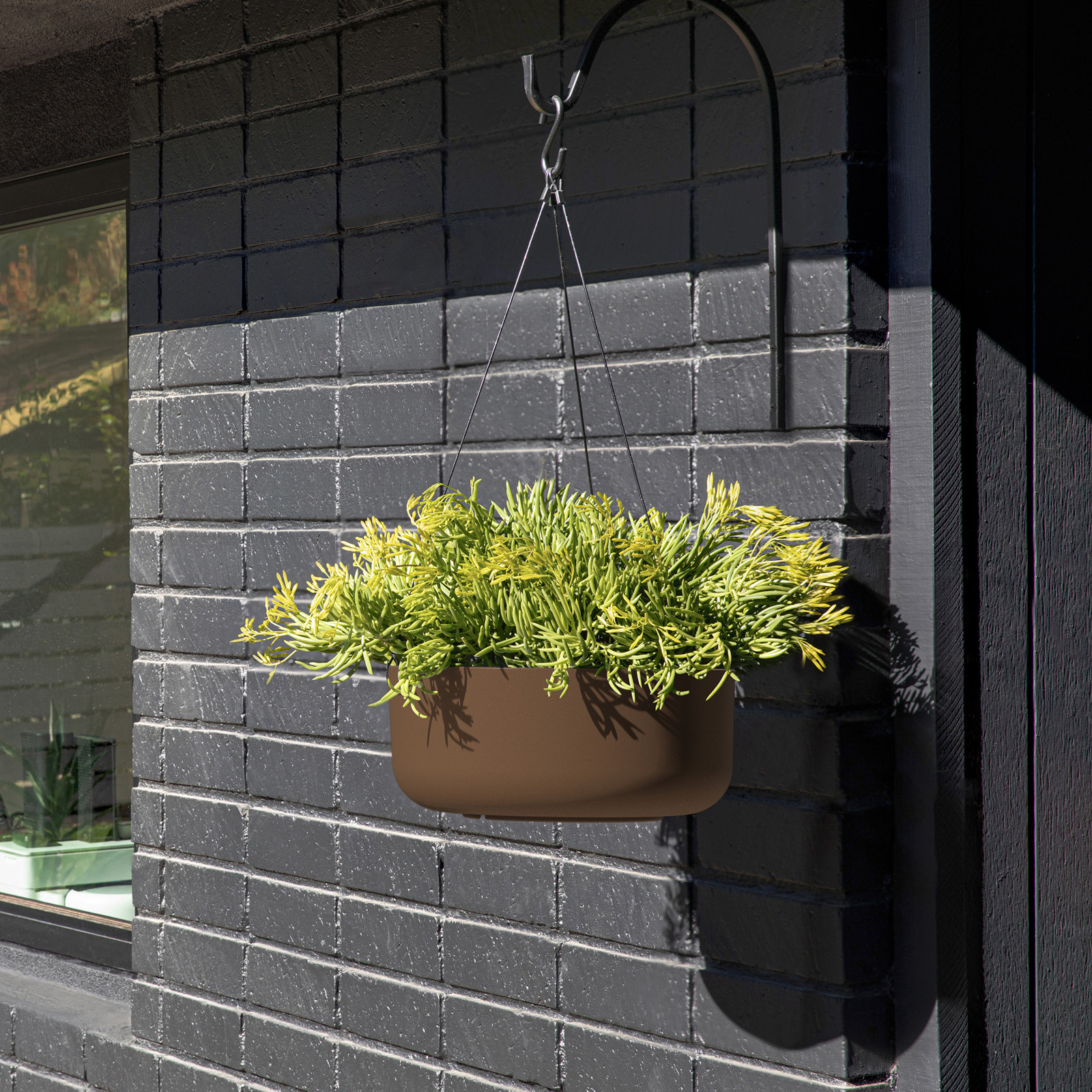 Mason Series Hanging Kona Bowl Planter, 1, Espresso