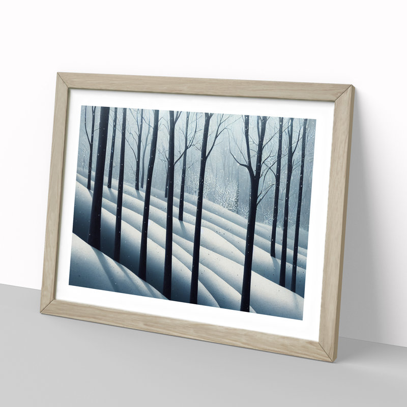 Dashing Winter Forest - Framed Print, 34cm H x 46cm W x 2cm D, Oak