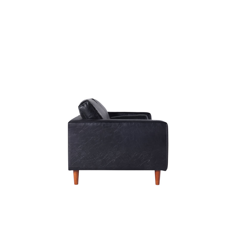 Fauteuil Cosmic, Cuir véritable noir