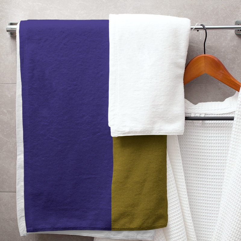 Bath Towel, Purple/Olive Yellow
