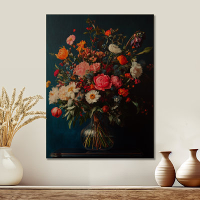 Moody Floral Drama - Botanical Wood Wall Art