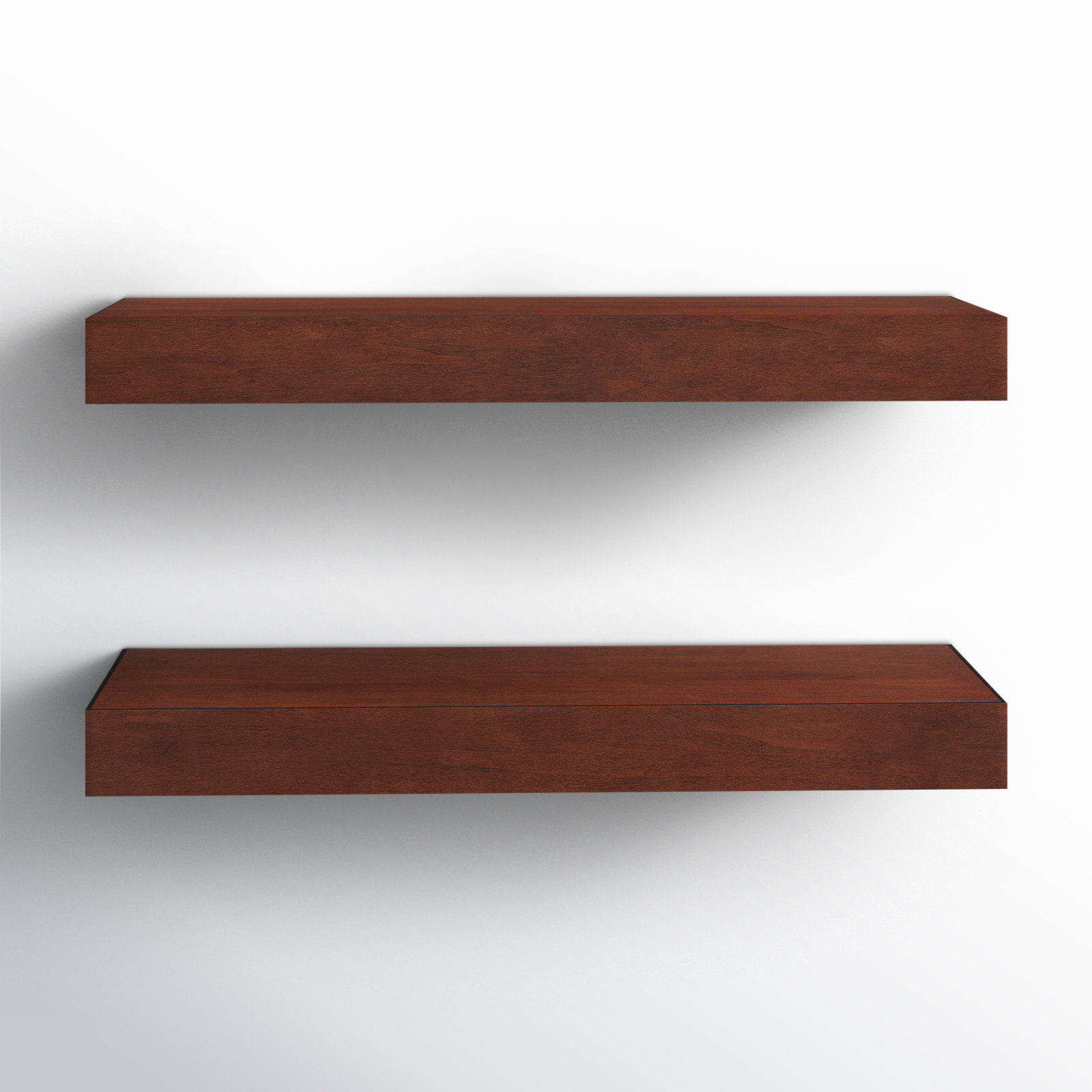 Jeremiah 2 Piece Picture Ledge Wall Shelf, Cherry, 2.3" H x 24" W x 8" D