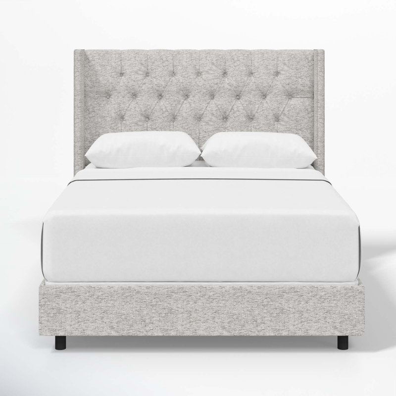 Lit tapissier standard Breckin, Très grand californien, Tweed Sustain® brume Milsap