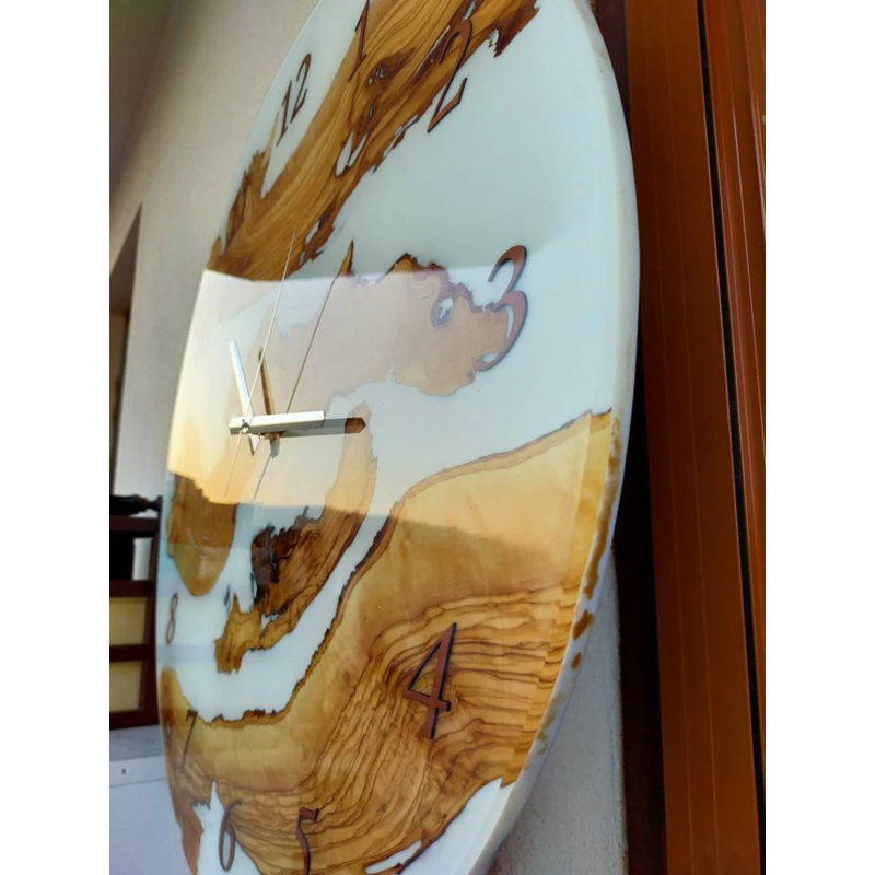 Horloge murale en bois, H 8 po x l 8 po x P 2 po