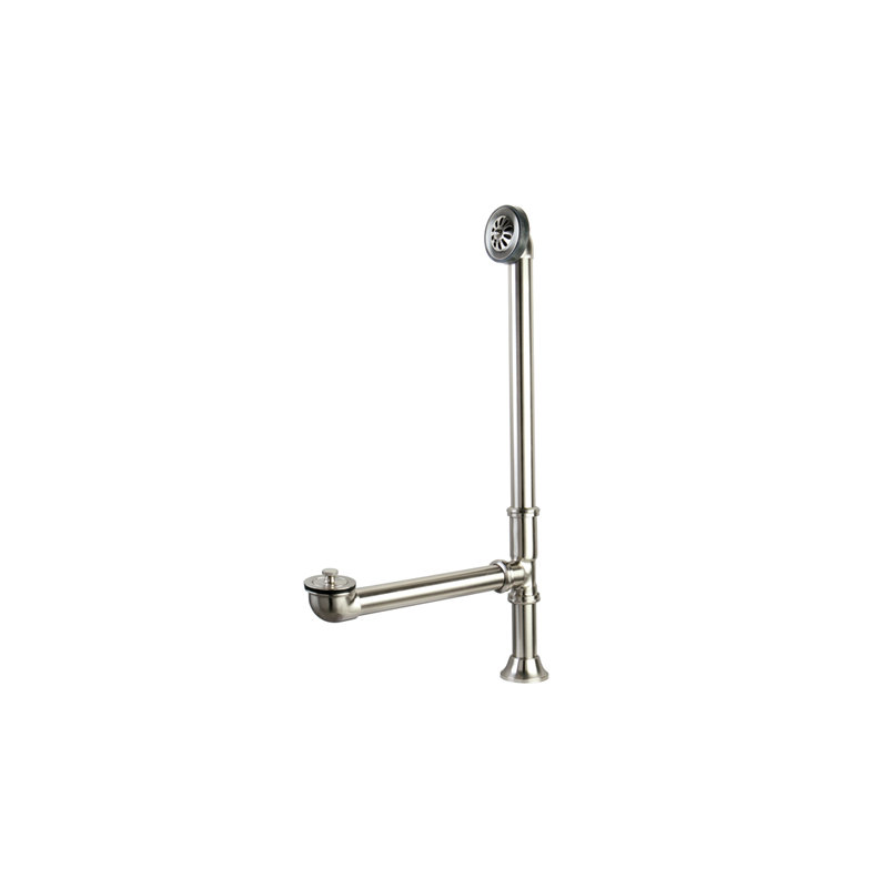 Vintage Leg Tub Drain With Overflow, Satin Nickel