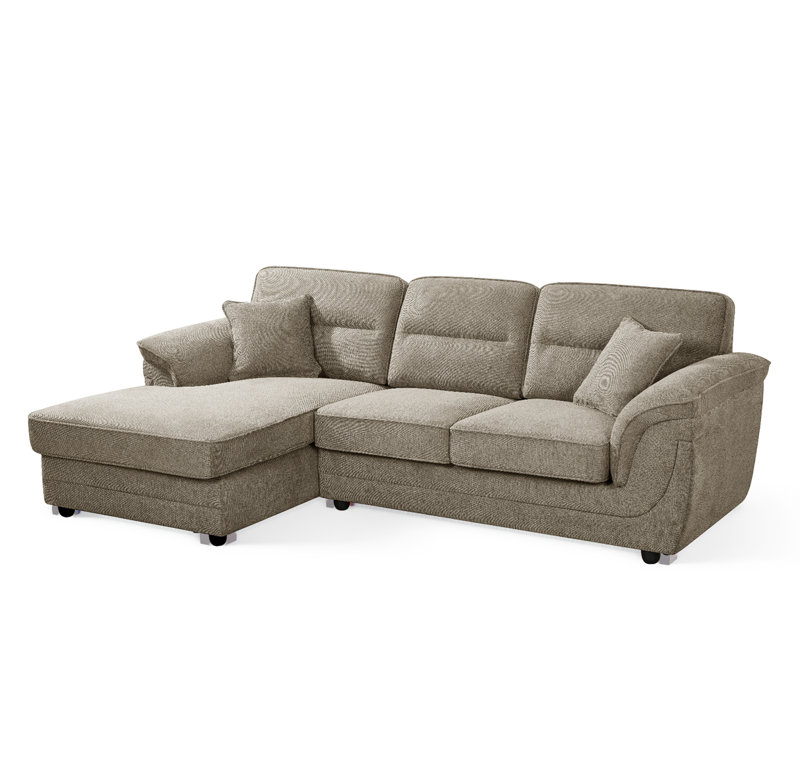 Howie 3 Seater Corner Sofa, Beige, Left Hand Facing