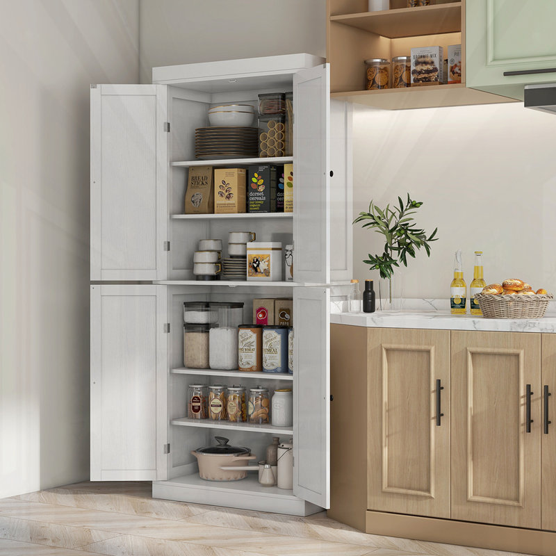 Armoire de cuisine autoportante 72,5 "H, Blanc