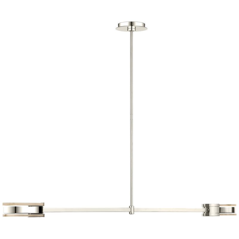 Kelly Wearstler Melange 63" Linear Pendant with Alabaster, Polished Nickel