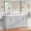 Armoire de rangement pour salle de bain à double cuve 60 po avec comptoir en marbre naturel de Carrare