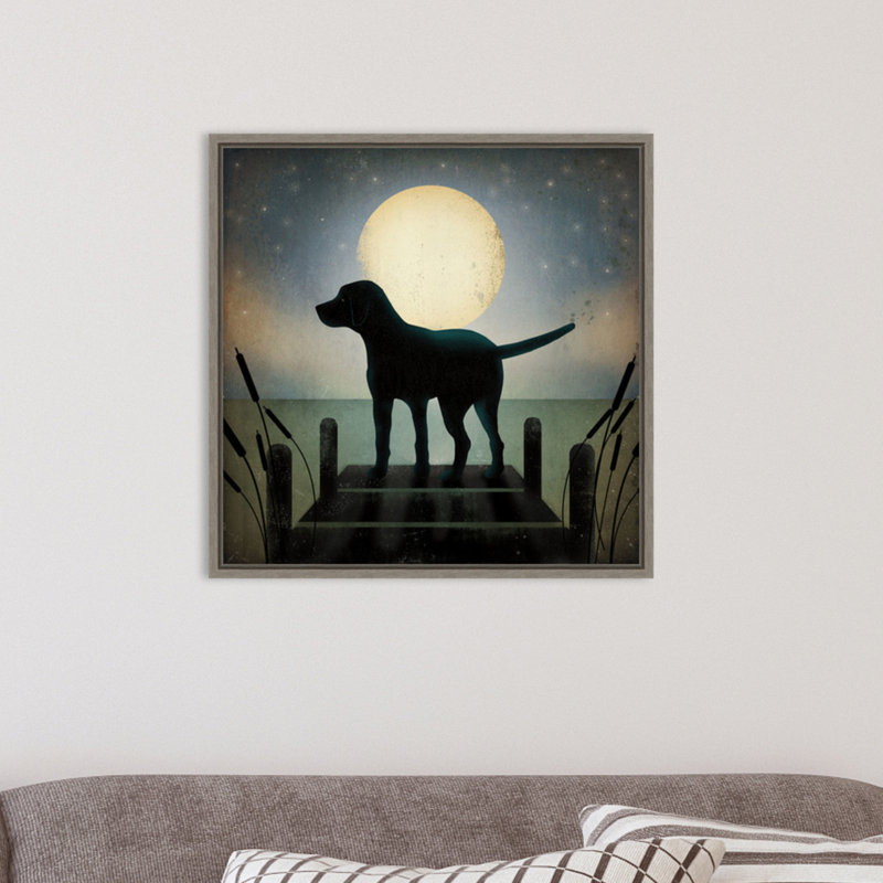 "Moonlever Black Dog" par Ryan Fowler, reproduction d’art graphique sur toile tendue