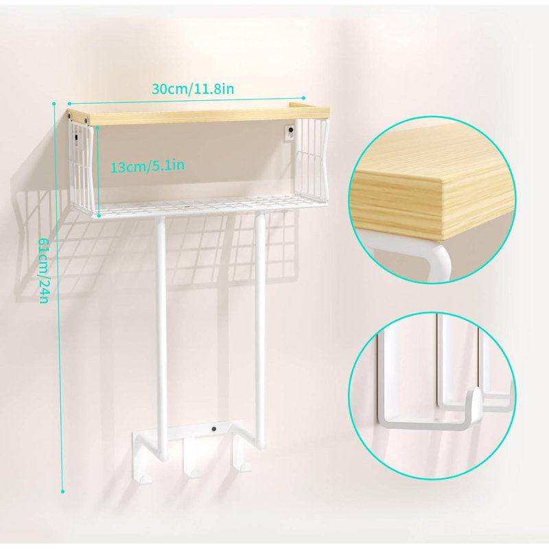 Wall Mounted Required Towel Rack, White