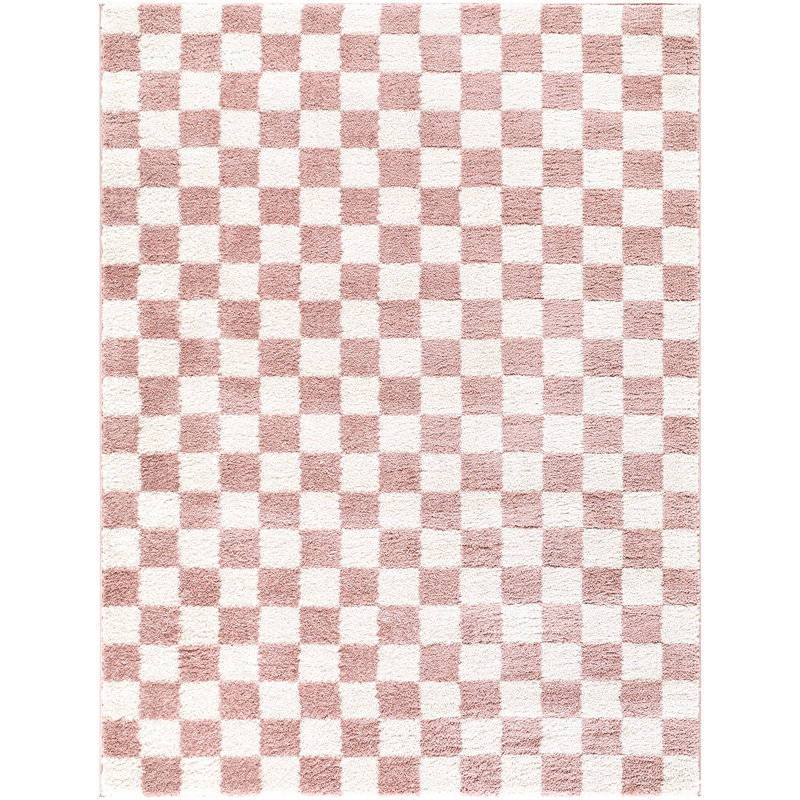 Moroccan Area Rug, Rectangle 200 x 275 cm, Rose/Ivory
