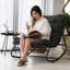 Chaise berçante d'extérieur en acier avec coussins amovibles Caili-111686918