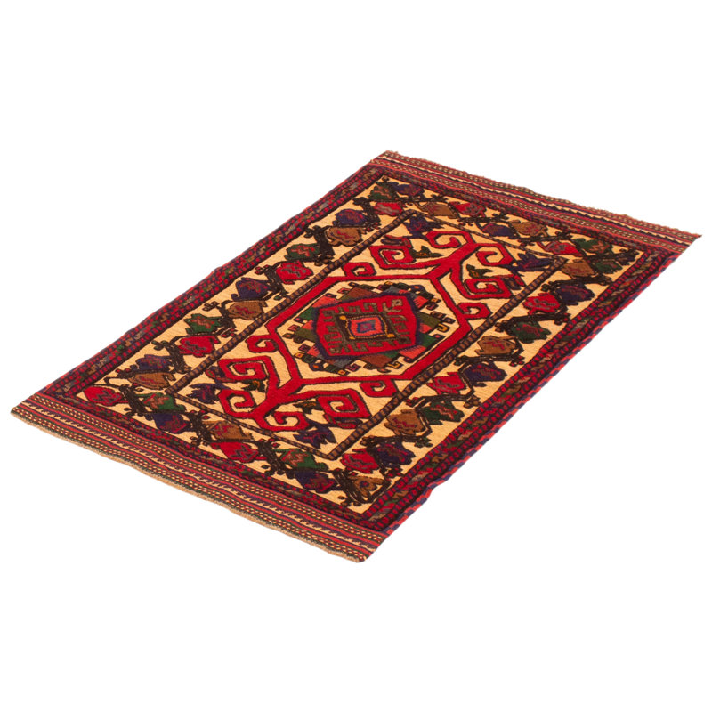 Tapis unique en laine noué à la main brun clair nouvel âge 2 pi 10 po x 4 pi 9 po Braeburn