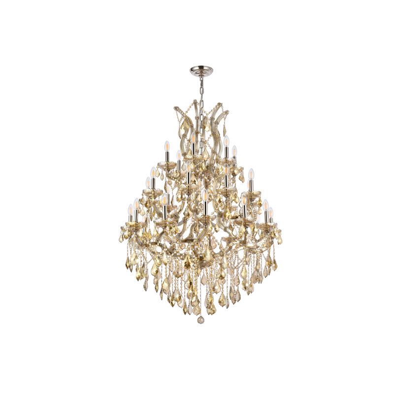 Stockard 28 - Light Chandelier, Royal Cut, Golden Teak (Smoky), Gold