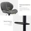 Swivel Upholstered Adjustable Height Bar Stool-1361811543