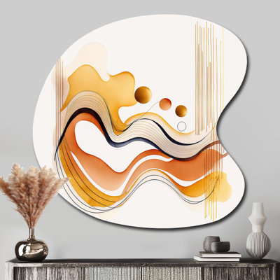 Décoration murale en métal Burnt Orange Waves Abstract III - Abstract Minimalisme