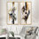 «Fleur d'orchidée blanche sur beige doré I», 2 pièces sur toile
