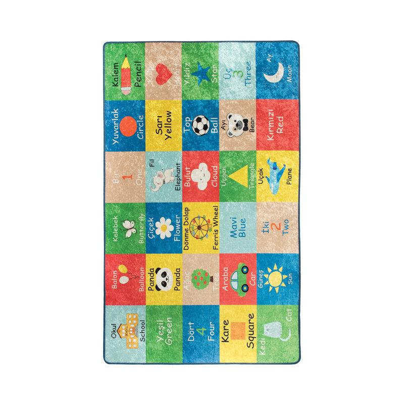 Tapis élégant en polyester, 3,3 x 5,2 pi | 100% matériau antibactérien, hauteur de poils de 0,4 po | Dessous antidérapant, lavable à la machine | Parfait pour le décor du salon et de la chambre à coucher, conception douce et durable