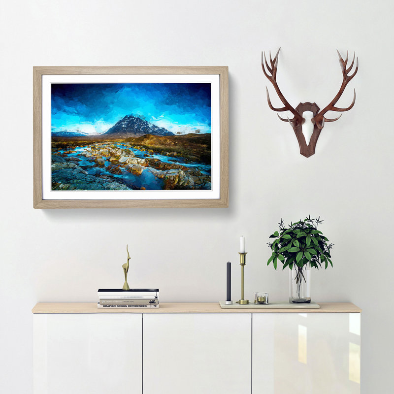 Glencoe in Scotland - Framed Print, 27cm H x 36cm W x 2cm D, Oak Framed