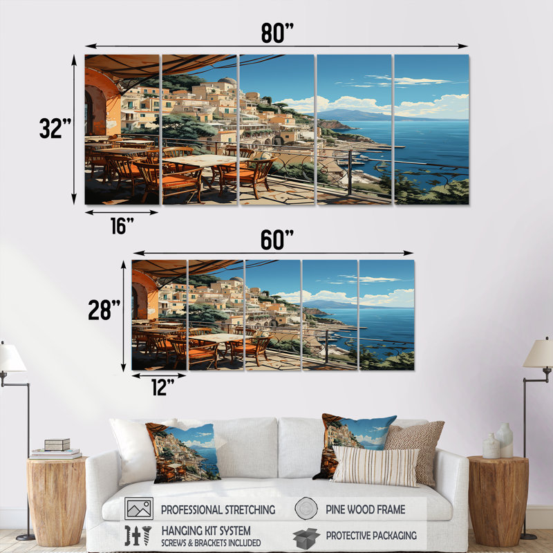 Ensemble de 5 décorations murales Capri, H 28 po x l 60 po